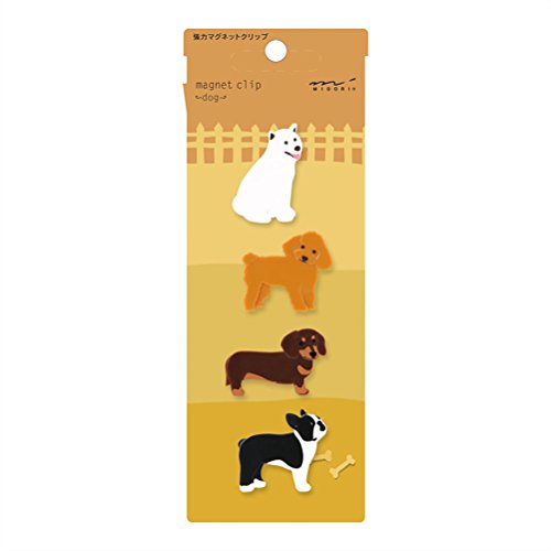 Midori Magnet Clip, 4 Stück, Hunde (43323006) von Midori