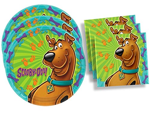 Scooby-Doo Birthday Party Supplies Set Large Plates Plates Napkins Tableware Kit for 16 von Designware