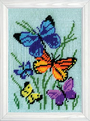 Design Works Kreuzstichvorlage Schmetterlinge-Galore 12 Count Interlock Bedruckte Leinwand, Mehrfarbig, Farbe von Designworks Ink