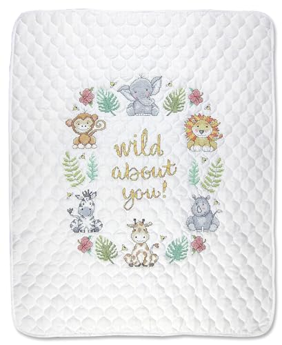 Design Works Stamped Quilt Cross Stitch Kit 34"X43"-In the Jungle Design Works Stamped Quilt Cross Stitch Kit 34"X43"-In the Jungle von Designworks Ink