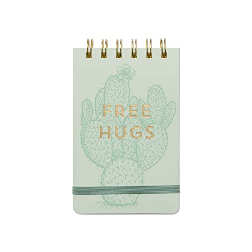DesignWorks Ink 8,9 x 14,6 cm Vintage Sass Wirebound Kleiner Kaktus Spirale Tasche Notizblock Memo Book, kostenlose Umarmungen – ästhetisches Schreibtischzubehör & lustiges Bürobedarf für Schule & Büro von Designworks Ink