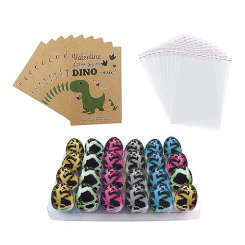Desikixudy Geschenke für Dinosaurier-Partys – Zubehör für Dinosaurier-Geburtstagsfeiern – Packung mit 24 Dinosaurier-Eiern zum Inkubieren mit losen Karten Desikixudy Geschenke für Dinosaurier-Partys – Zubehör für Dinosaurier-Geburtstagsfeiern – Packung mit 24 Dinosaurier-Eiern zum Inkubieren mit losen Karten von Desikixudy