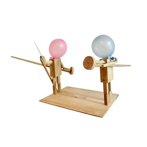 Desikixudy Holzspielzeug Holzbots Holzzaunspiel -Bots-Kampfspiel Ballon-Bambus-Kampf von Desikixudy