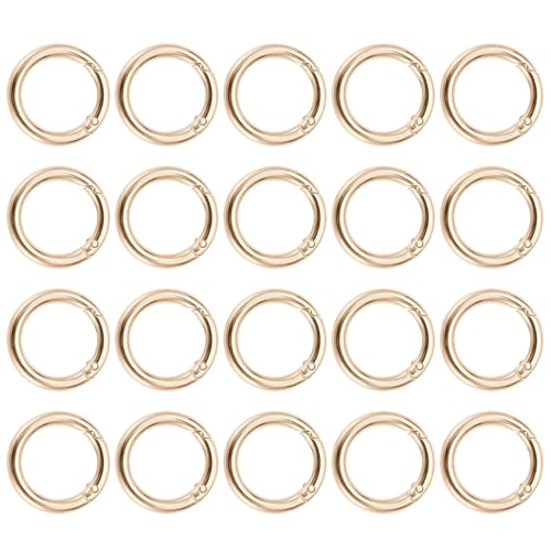 Deskium Goldene O-Ringe aus Metall mit Federöffnung, 1,4 legierte Schnapp-Clips, Schlüsselanhängerringe, Spaltringverschlüsse für selbstgemachten Schmuck, Handtasche und Bastelzubehör, 20 Stück Deskium Goldene O-Ringe aus Metall mit Federöffnung, 1,4 legierte Schnapp-Clips, Schlüsselanhängerringe, Spaltringverschlüsse für selbstgemachten Schmuck, Handtasche und Bastelzubehör, 20 Stück von Deskium
