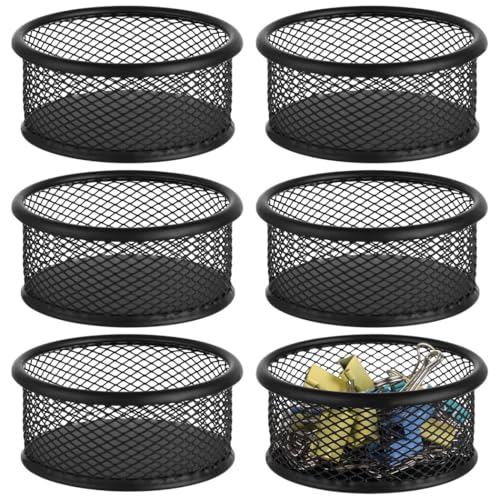Metallgitter-Clip-Halter, Organizer für Büroklammern, Binder-Clips, Pinnnadeln, Schreibtischzubehör für Büro und Schule, 6 Stück von Deskium
