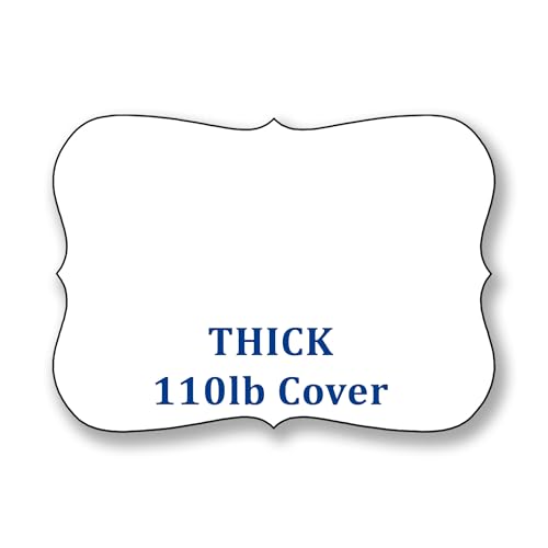12,1 x 17,1 cm flache Karte mit gewelltem Rand – dickes Deckpapier mit 50 kg – 50 Blatt – Blanko-Tischnummernkarte, Foto-Rückseite, Baby- und Hochzeits-Party-Spielstück von Desktop Publishing Supplies