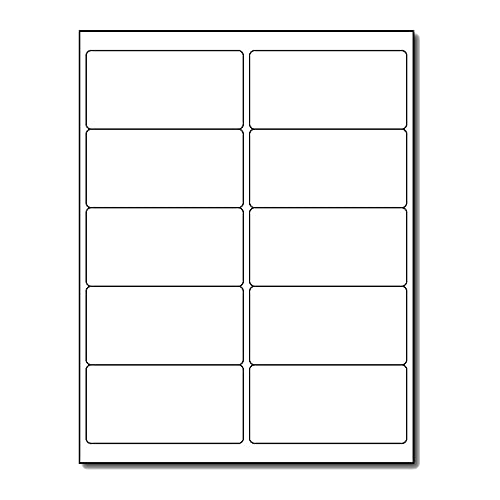 Etiketten selbstklebend bedruckbar, ablösbar, für Inkjet-/Laser-Drucker, 5 x 10 cm, Weiß, 25 Blatt / 250 Etiketten von Desktop Publishing Supplies