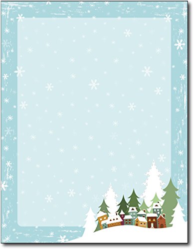Schreibwaren im Winterdorf, 50 Blatt Schreibwaren im Winterdorf, 50 Blatt von Desktop Publishing Supplies