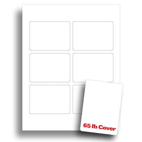 Weißes bedruckbares Spielkartenpapier - Blanko-Spielkarten für Tintenstrahl- und Laserdrucker - 29,5 kg Einband - 10 Blatt/60 leere Spielkarten von Desktop Publishing Supplies