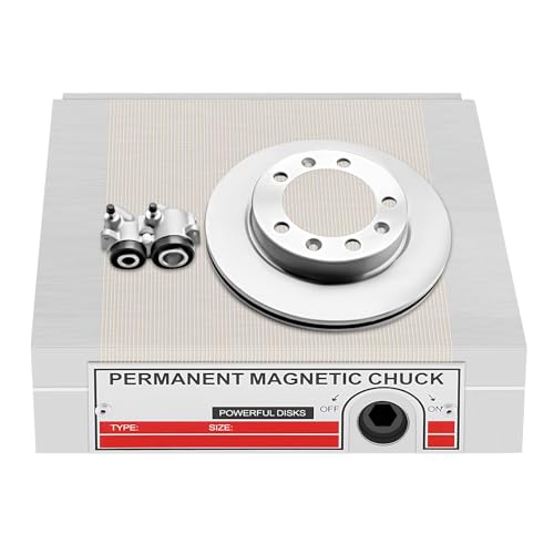 Magnetspannplatte Magnetfutter Permanente Spannplatte Magnettisch Permanent Magnetic Chuck, Rectangular Chuck, mit Versenkte Griffe, 150 * 150mm Silber, Polabstand 0,5+1,5 mm von Desnysmf