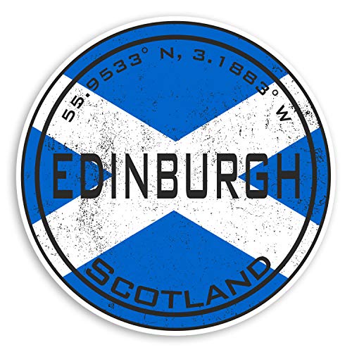 2 x 10 cm Edinburgh Schottland Vinyl-Aufkleber Schottische Flagge Aufkleber Gepäck #20416 (10 cm breit) von Destination Vinyl Ltd
