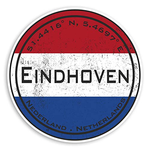 2 x 10 cm Eindhoven Niederlande Vinyl-Aufkleber – Flagge Fun Aufkleber Gepäck #20332 (10 cm breit) von Destination Vinyl Ltd