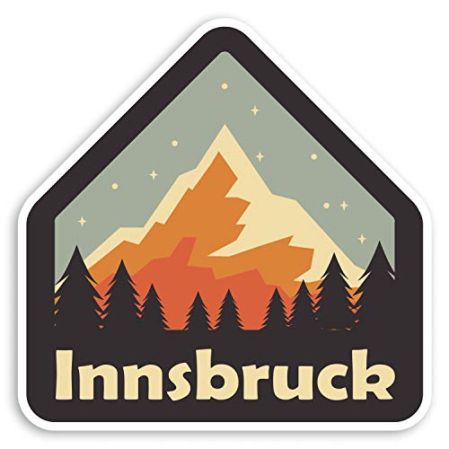 2 x 10 cm Innsbruck Österreich Vinyl-Aufkleber – Ski-Berg-Gepäck-Aufkleber #31213 (10 cm breit) von Destination Vinyl Ltd