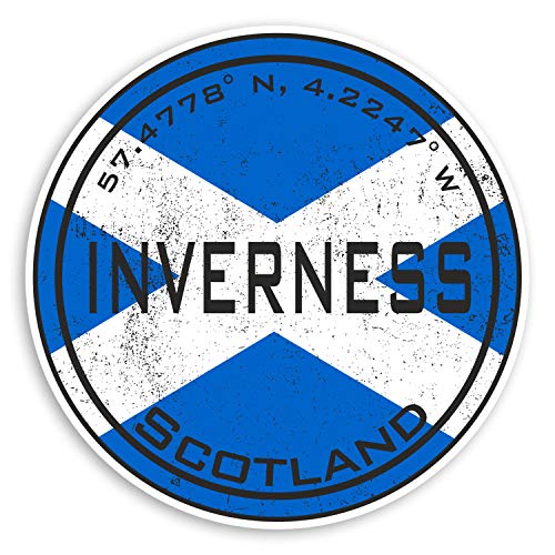 2 x 10 cm Inverness Schottland Vinyl-Aufkleber Highlands Flagge Aufkleber Gepäck #20419 (10 cm breit) von Destination Vinyl Ltd