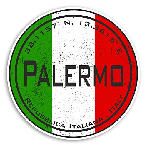 2 x 10 cm Palermo Italien Vinyl Aufkleber – Italienische Flagge Aufkleber Gepäck #20491 (10 cm breit) von Destination Vinyl Ltd