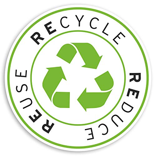 2 x 10 cm grüne Recycling-Symbol-Aufkleber – Recycling-Abfall-Aufkleber #20786 (10 cm breit) von Destination Vinyl Ltd