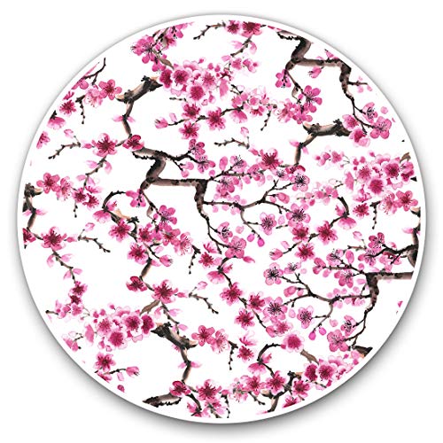 Vinyl-Aufkleber, 10 cm, Pretty Cherry Blossom Tree Pink Flower Decals für Laptops, Tablets, Gepäck, Scrapbooking, Kühlschränke, 8719 von Destination Vinyl Ltd