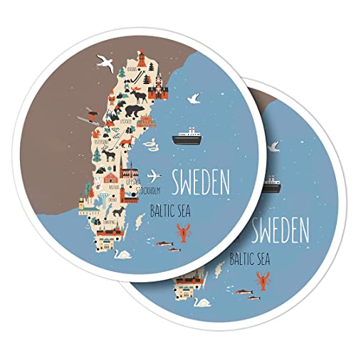Vinyl-Aufkleber, rund, 10 cm, Schweden, Stockholm-Karte, Weltreise, für Laptops, Tablets, Gepäck, Sammelalben, Kühlschränke #58650 Vinyl-Aufkleber, rund, 10 cm, Schweden, Stockholm-Karte, Weltreise, für Laptops, Tablets, Gepäck, Sammelalben, Kühlschränke #58650 von Destination Vinyl Ltd