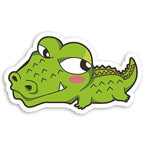Vinyl-Aufkleber #20836, 10 cm breit, Krokodil-Motiv, lustiger Cartoon, für Kinder, Laptop-Sticker von Destination Vinyl Ltd