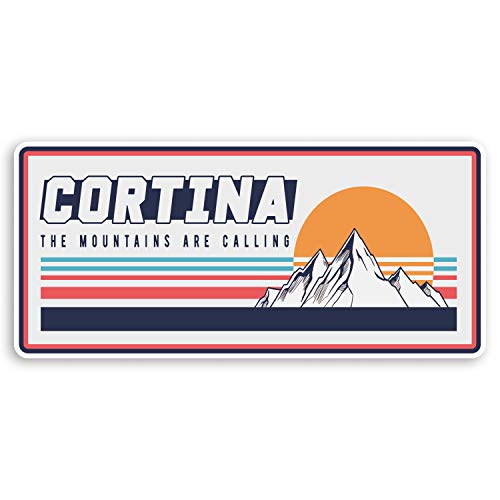 Vinyl-Aufkleber Cortina, 10 cm, 2 x 10 cm, Motiv: Italien Ski Skifahren Gepäck #20303 (10 cm breit) von Destination Vinyl Ltd