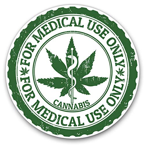 Vinyl-Aufkleber (2 Stück) 10 cm – Cannabis Medical Use Only Schild Aufkleber für Laptops, Tablets, Gepäck, Scrapbooking, Kühlschränke, 4652 von Destination Vinyl ltd