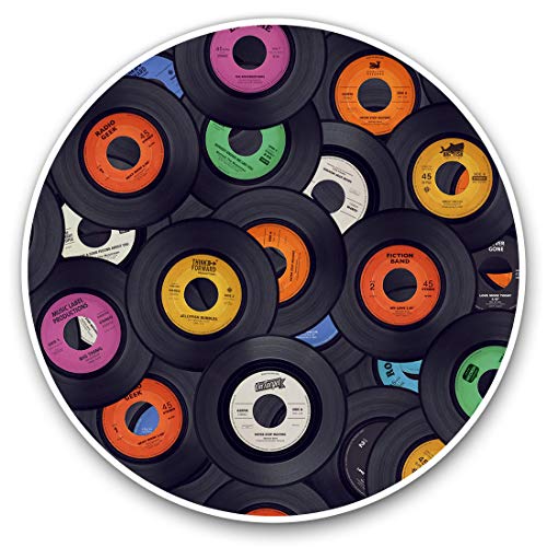 Vinyl-Aufkleber (2 Stück) 7,5 cm – Retro Records Musik DJ #2261 von Destination Vinyl ltd