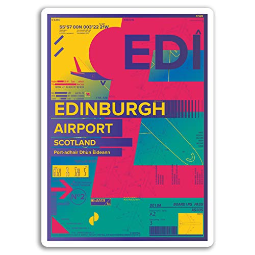 DestinationVinyl 2 x 10 cm Edinburgh Airport Vinyl Aufkleber - Schottland Vereinigtes Königreich Reise-Aufkleber # 17395 (10 cm groß) von DestinationVinyl