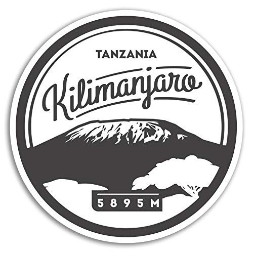 DestinationVinyl 2 x 10 cm Kilimandscharo Vinyl Aufkleber - Afrika Reise-Aufkleber Gepäck # 17888 (10 cm breit) von DestinationVinyl