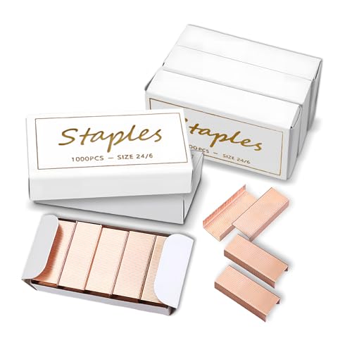 Desuibao 6000 Stück 24/6 Heftklammern Farbige Rose Gold, Tackerklammern, Klammern für Tacker, 50 Stück Tackernadeln pro Streifen, 6 Box Desuibao 6000 Stück 24/6 Heftklammern Farbige Rose Gold, Tackerklammern, Klammern für Tacker, 50 Stück Tackernadeln pro Streifen, 6 Box von Desuibao
