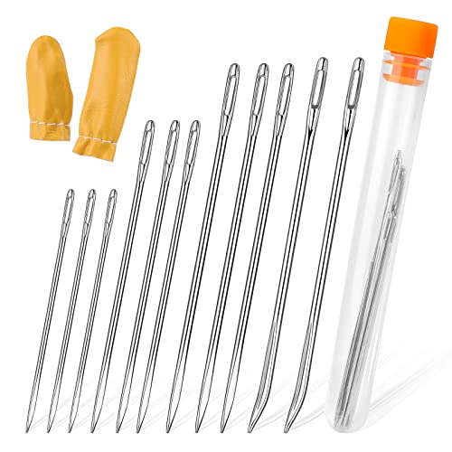 Deudy 14-teiliges Leder-Nähnadel-Kit, leder nadeln handnähen Enthält Stumpfe Dreiecksnadel, Sacknadel, Fingerschutz, Leder Handnähen Nadel Kit für Polster, Leder, Teppich Segeltuch Reparatur Polster Deudy 14-teiliges Leder-Nähnadel-Kit, leder nadeln handnähen Enthält Stumpfe Dreiecksnadel, Sacknadel, Fingerschutz, Leder Handnähen Nadel Kit für Polster, Leder, Teppich Segeltuch Reparatur Polster von Deudy