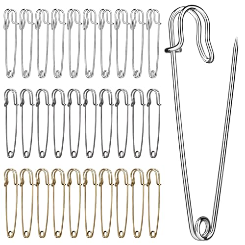 Deudy 30 Stück DREI Farben Extragroß Sicherheitsnadel Sicherheitsnadeln Set, Metall Sicherheitsnadeln verschiedenen größen für handarbeiten, Kleidung kunsthandwerk, schmuck und DIY Handwerk- 75mm Deudy 30 Stück DREI Farben Extragroß Sicherheitsnadel Sicherheitsnadeln Set, Metall Sicherheitsnadeln verschiedenen größen für handarbeiten, Kleidung kunsthandwerk, schmuck und DIY Handwerk- 75mm von Deudy