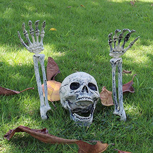3 Stück Halloween Deko Totenkopf Deko,Horror Skelett Schädel,Halloween Grabstein,Realistisches Skelett mit Schädel und Händen,für Grabstein Hof Karneval Fasching und Party 3 Stück Halloween Deko Totenkopf Deko,Horror Skelett Schädel,Halloween Grabstein,Realistisches Skelett mit Schädel und Händen,für Grabstein Hof Karneval Fasching und Party von Deuson
