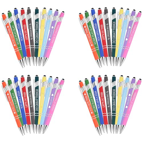 Deuson 40 Stück Kugelschreiber Set,Kugelschreiber mit Druck,Komfortabler Griff,Stifte Set für Büro und Haushalt(40) von Deuson