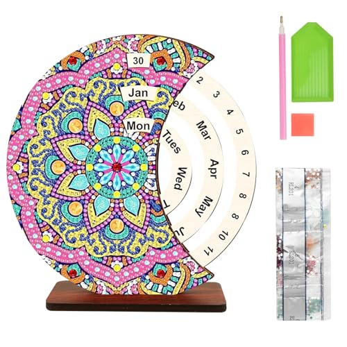 Diamond Painting Kalender Set,Rotierender Kalender,Tischkalender,Ewiger Kalender,tisch Deko,DIY Kreatives Geburtstag Geschenke Mädchen 6 7 8 9 10 Jahre(Stil 1) von Deuson