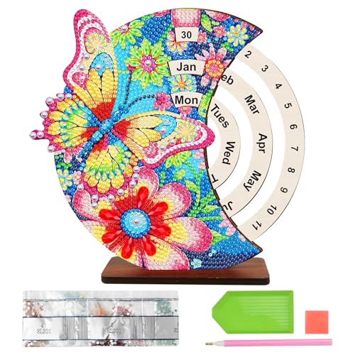 Diamond Painting Kalender Set,Rotierender Kalender,Tischkalender,Ewiger Kalender,tisch Deko,DIY Kreatives Geburtstag Geschenke Mädchen 6 7 8 9 10 Jahre(Stil 2) von Deuson