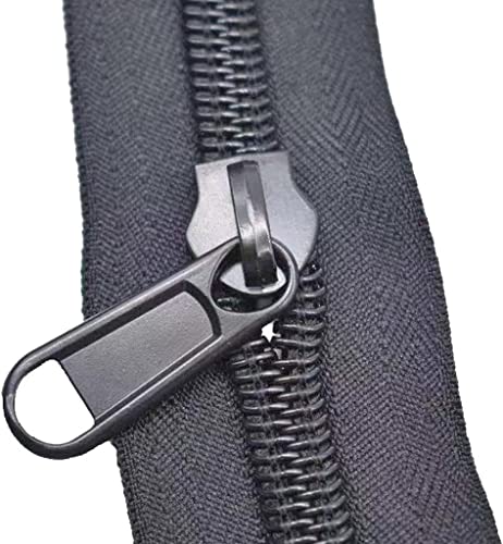 Spulenreißverschlüsse, Reißverschlüsse for Nähen, 1 Stück 8# 10# Nylon-Reißverschluss mit großem verdicktem Schieber, schwarze Reißverschlüsse for DIY-Nähen einer großen Moskitonetz-Zelt-Angeltasche ( von DeuyO