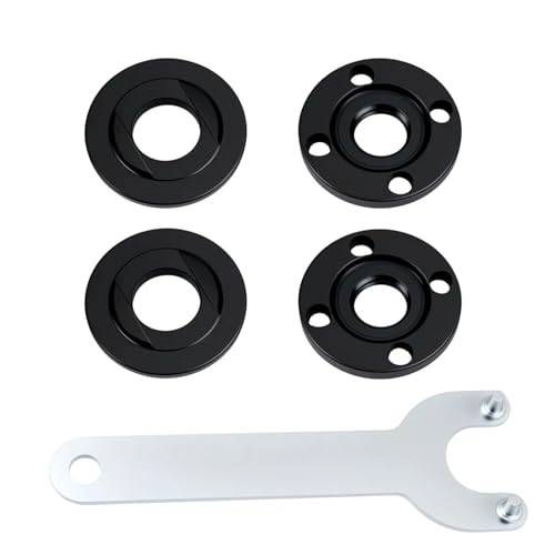 Winkelschleifer Zubehör Set – 125mm Winkelschleifer Flansch Set aus Gusslegierung mit Y-förmigem Schlüssel, Montage-Set für Winkelschleifer - Eisenklemme, 4 Stück Ersatzteile für Bosch Makita Dewalt von Devantia