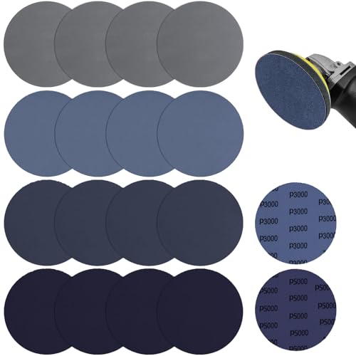 18 Stück Nassschleifpapier Schleifscheiben, Schleifpapier 150mm Klett, Nasse Trockene Schleifscheiben Exzenterschleifer Schleifpapi Set, 1500/2000/3000/5000 Körnung Schleifscheiben Set 18 Stück Nassschleifpapier Schleifscheiben, Schleifpapier 150mm Klett, Nasse Trockene Schleifscheiben Exzenterschleifer Schleifpapi Set, 1500/2000/3000/5000 Körnung Schleifscheiben Set von Devenirriche