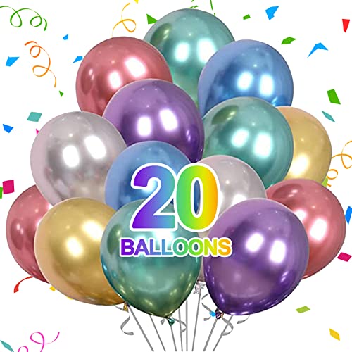 20 Stück Bunt Metallic Luftballons, Latex Luftballons, 10 Zoll Bunt Dickes Latex Metallic Ballon für Geburtstag Hochzeit Jubiläum Baby Shower Festival Abschluss Weihnachten oder jede Party Dekoration 20 Stück Bunt Metallic Luftballons, Latex Luftballons, 10 Zoll Bunt Dickes Latex Metallic Ballon für Geburtstag Hochzeit Jubiläum Baby Shower Festival Abschluss Weihnachten oder jede Party Dekoration von Devenirriche