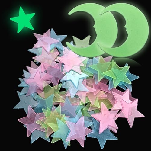 3D Leuchtsterne Kinderzimmer Wandsticker, 200 Stück Selbstklebend Leuchtende Sterne und 2 Stück Mond, Leuchten im Dunkeln Sterne Aufkleber DIY Fluoreszierende Wandtattoos für Sternenhimmel, Raumdeko 3D Leuchtsterne Kinderzimmer Wandsticker, 200 Stück Selbstklebend Leuchtende Sterne und 2 Stück Mond, Leuchten im Dunkeln Sterne Aufkleber DIY Fluoreszierende Wandtattoos für Sternenhimmel, Raumdeko von Devenirriche