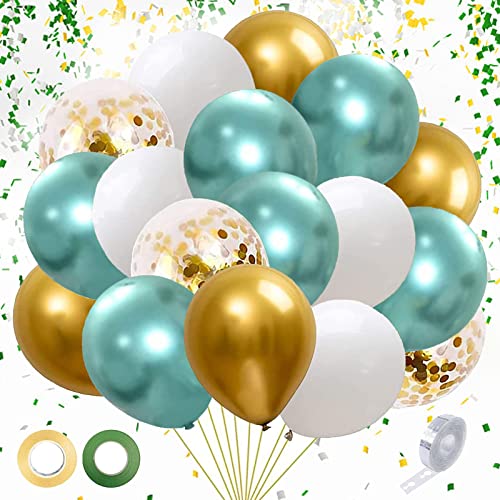 50 Stück Grün Luftballon Set, 12 Zoll Latex Party Luftballons Konfetti-Ballon Geburtstag Deko für Hochzeit Jubiläum Baby Shower Festival Abschluss Weihnachten oder jede Party Dekoration von Devenirriche