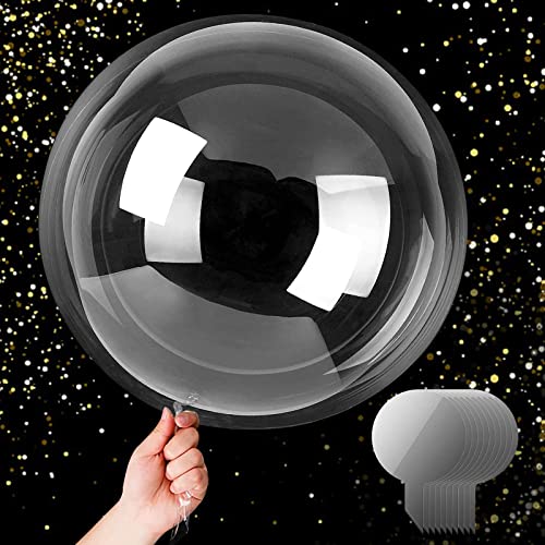 50cm Jumbo Bobo Klar Luftballons, 8 Stück Kristall Blase Klar Ballons Runde Transparente Wiederverwendbare Bobo Bubble Ballons für Hochzeit Geburtstag Halloween Weihnachtsfeier Dekoration (24 Zoll) von Devenirriche