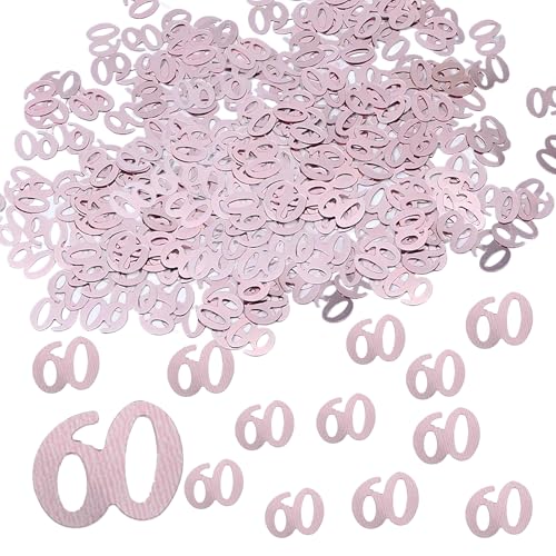 60 Geburtstag Rosa Konfetti, 20g Roségold Metallic Folie Pailletten Dekorativ, 60 Jahre Jubiläum Tischdekoration Konfetti für Geschenktüten, Einladungen, Tortenständer 60 Geburtstag Rosa Konfetti, 20g Roségold Metallic Folie Pailletten Dekorativ, 60 Jahre Jubiläum Tischdekoration Konfetti für Geschenktüten, Einladungen, Tortenständer von Devenirriche