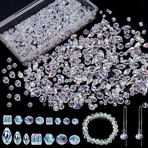 600 Stück Facettierte Perlen, 4/6/8 mm Kristall Glasperlen, Perlen Zum Auffädeln, Glitzerperlen, Clear Crystal Glass mit Behälterbox für Basteln Schmuckherstellung, DIY Halsketten, Armbänder, Ohrringe 600 Stück Facettierte Perlen, 4/6/8 mm Kristall Glasperlen, Perlen Zum Auffädeln, Glitzerperlen, Clear Crystal Glass mit Behälterbox für Basteln Schmuckherstellung, DIY Halsketten, Armbänder, Ohrringe von Devenirriche