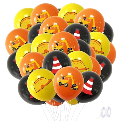 Bagger Luftballons, 24 Stück 12 Zoll Baustelle Geburtstag Party Luftballons Orange Gelb Schwarz Bagger Truck Schutzhelme Barrikade Druck Latex Ballons für Kindergeburtstag Baustelle Party Dekoration Bagger Luftballons, 24 Stück 12 Zoll Baustelle Geburtstag Party Luftballons Orange Gelb Schwarz Bagger Truck Schutzhelme Barrikade Druck Latex Ballons für Kindergeburtstag Baustelle Party Dekoration von Devenirriche