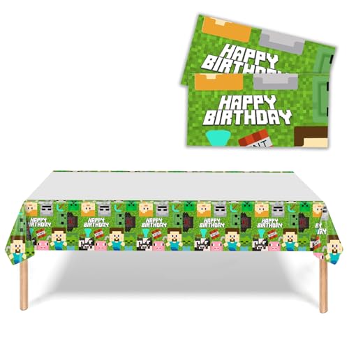 Mosaik-Spiel-Tischdecke, 130 x 220 cm, Pixel-Spiel-Thema, Tischdecke, wasserdicht, Geburtstag, Cartoon-Tischdecke für Kinder, Jungen, Mädchen, Spiel, Party-Dekorationen Mosaik-Spiel-Tischdecke, 130 x 220 cm, Pixel-Spiel-Thema, Tischdecke, wasserdicht, Geburtstag, Cartoon-Tischdecke für Kinder, Jungen, Mädchen, Spiel, Party-Dekorationen von Devenirriche
