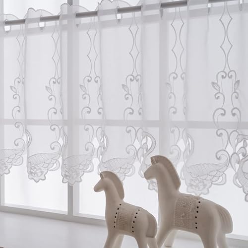 Devola Amerikanische Retro-Kurzgardine transparente Voile Scheibengardine weißes Schwanenmuster Stickerei Bistrogardine Elegant Heimdekoration Fenstergardinen Cáfe Gardine HxB 45x110cm Weiß 1er Pack Devola Amerikanische Retro-Kurzgardine transparente Voile Scheibengardine weißes Schwanenmuster Stickerei Bistrogardine Elegant Heimdekoration Fenstergardinen Cáfe Gardine HxB 45x110cm Weiß 1er Pack von Devola