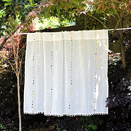Devola Moderne Cáfe Gardine transparente Garn Scheibengardine farbige Linien Bistrogardine Küchenvorhänge Landhausstil Kurzgardine Elegant Balkongardine Kurzstore HxB 80x200cm Weiß 1 Stück Devola Moderne Cáfe Gardine transparente Garn Scheibengardine farbige Linien Bistrogardine Küchenvorhänge Landhausstil Kurzgardine Elegant Balkongardine Kurzstore HxB 80x200cm Weiß 1 Stück von Devola