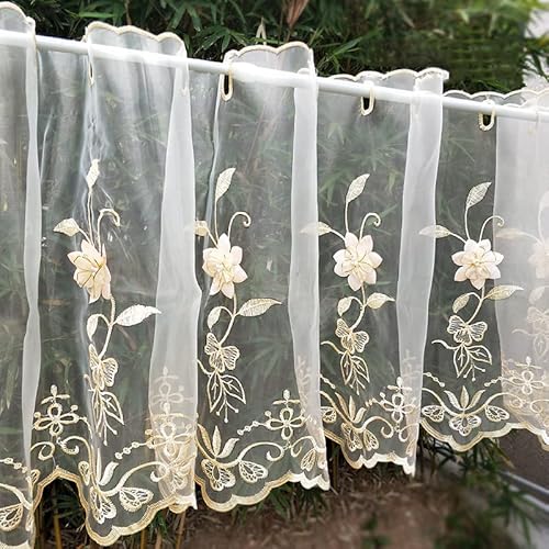 Devola Romantisch Pastorale Scheibengardine transparent Glasgarn Flächenvorhang Dreidimensionale Blumenstickerei Kurzgardine Kurzer Küchenvorhang Cáfe Gardine Kurzstore BxH 350x44cm Weiß 1er Pack Devola Romantisch Pastorale Scheibengardine transparent Glasgarn Flächenvorhang Dreidimensionale Blumenstickerei Kurzgardine Kurzer Küchenvorhang Cáfe Gardine Kurzstore BxH 350x44cm Weiß 1er Pack von Devola