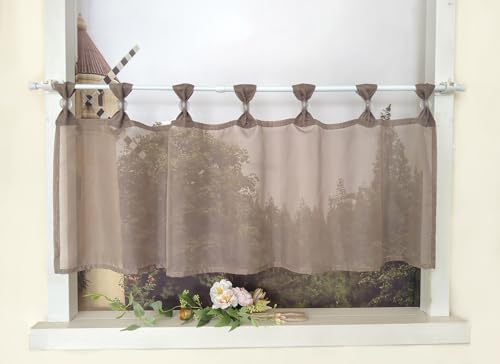 Devola Scheibengardine Einfarbig Bistrogardine Voile Kurzgardine Transparent Küchengardinen Modern mit Schlaufen Cafe Gardinen Kurzstores Gardinen HxB 45x120cm Kaffee 1 Stück Devola Scheibengardine Einfarbig Bistrogardine Voile Kurzgardine Transparent Küchengardinen Modern mit Schlaufen Cafe Gardinen Kurzstores Gardinen HxB 45x120cm Kaffee 1 Stück von Devola